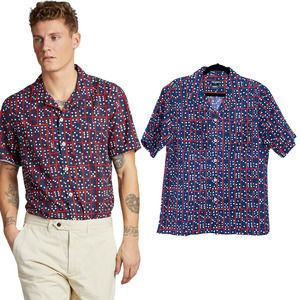 Todd Snyder x Albiate Size M Domino Print Camp Collar Shirt RARE Limited Edition